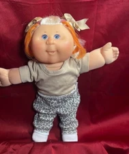 Play Along Cabbage Patch Kids CPK Girl Doll/Short Blonde Hair Blue Eyes Dimples