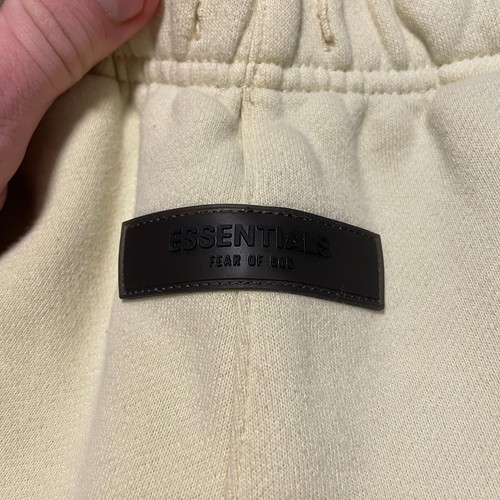 Kids Essentials Fear Of God FOG Seafoam Yellow SweatShorts Youth Size 12 - 6" - Picture 3 of 6