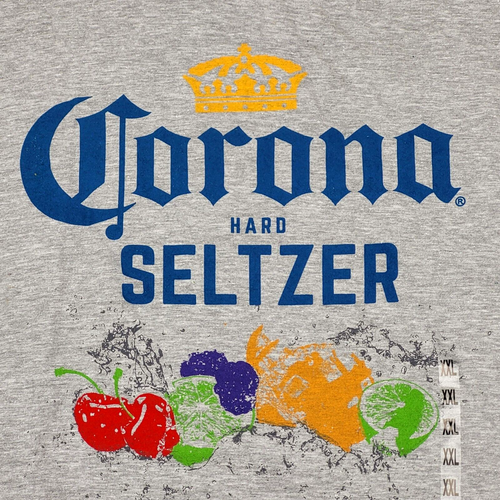 Corona Hard Seltzer Classic Retro Logo Men T-Shirt Gray Size XXL Ripple Junction - Picture 6 of 12