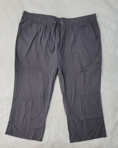 LRMQS Women Capris Pants Cotton Linen Loose Fit Wide Leg Size XXL FREE S&H - Picture 3 of 7