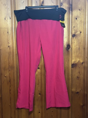 Women’s WonderWink 4-Stretch Fold Over Knit Waist Scrub Pants 5514 Size 3XL Pink - Picture 1 of 5
