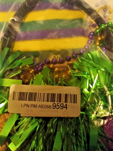 Mardi Gras Headband Costume Accessory Set with Mardi Gras Beads Necklaces Earrin - Picture 8 of 10