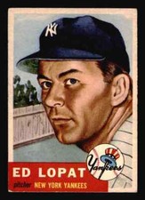 1953 Topps #87 Ed Lopat - EX