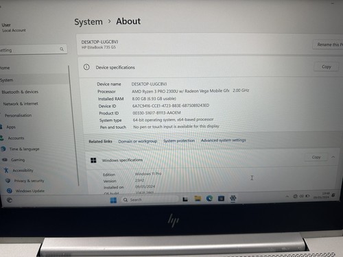 HP EliteBook 735 G5 AMD RYZEN 3 Pro 2300U 8GB RAM 256 GB SSD Laptop Windows 11 - Picture 3 of 20