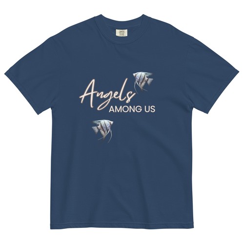 Angelfish T-Shirt "Angels Among Us" Angelfish Graphic Tee - Picture 3 of 14