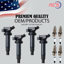 4X OEM Ignition Coil & 4 Iridium Spark Plug For Toyota Corolla 90919-02339 UF247
