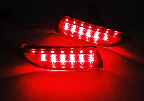 2x Smoke Lens LED Bumper Reflector Brake Light For 2011-2013 Lexus CT200h Toyota Corolla 