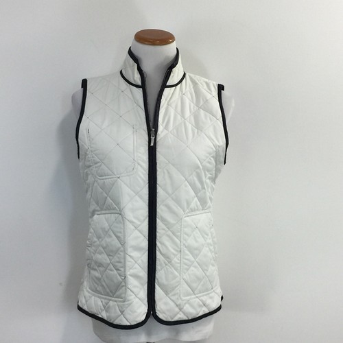 Lauren By Ralph Lauren Womens M Reversible Quilted Vest Vintage Style Blue White - Picture 2 of 11