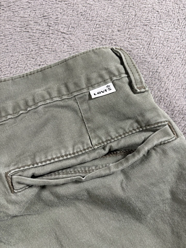 Шорты хаки женские Levis 27 зеленые с заниженной талией опрятные длина чинос хлопок Y2K - Изображение 3 из 4