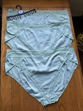 MARKS & SPENCER 3 PAIR OF SEA GREEN HIGH WAISTED KNICKERS SIZE 28 NEW,.