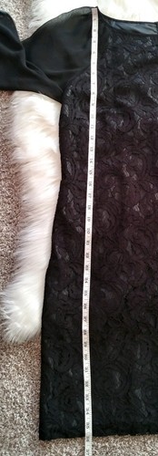 COLDWATER CREEK Lace Scroll Black Dress w/ Lining Sz 14 NWT Sheer Long Sleeve - Picture 11 of 12