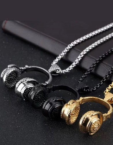 1 PC Funky Headphone Pendant Neclace For Women For Theme Party Zinc Alloy Gold - Picture 4 of 5