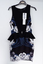 The Luxe Urbanite Womens BRAND NEW Midi Bodycon Dress Size L Blue Floral £145