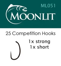 Moonlit Competition Barbless Hook 1x Strong 1x Short Scud ML051 50 Hooks