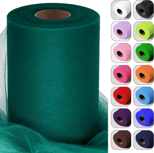 Rollo de tela de tul verde cazador de 6 pulgadas por 100 yardas - Picture 8 of 12