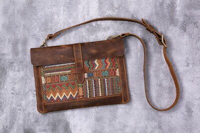 Personalized vintage leather computer sleeve bag for macbook pro 16 14 13