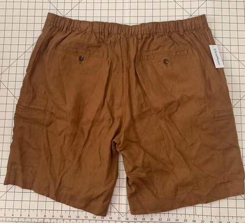 NUEVO Pantalones Cortos Grandes Para Hombre Talla 50 Roundtree & Yorke Caribe Lino Cobre Brn Precio de venta sugerido por el fabricante $80 - Imagen 2 de 6
