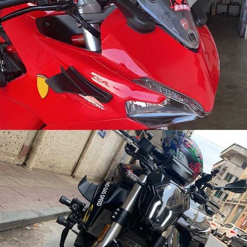 Black Look Motorcycle Side Winglets Air Deflector Wing Kit Spoiler 2Pcs - 第 7/8 張圖片