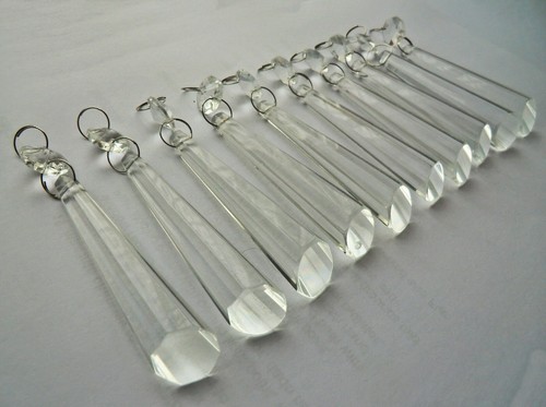 1-12 Icicles Chandelier Glass Crystals Antique Look Wedding Beads Retro Droplets - Picture 10 of 85