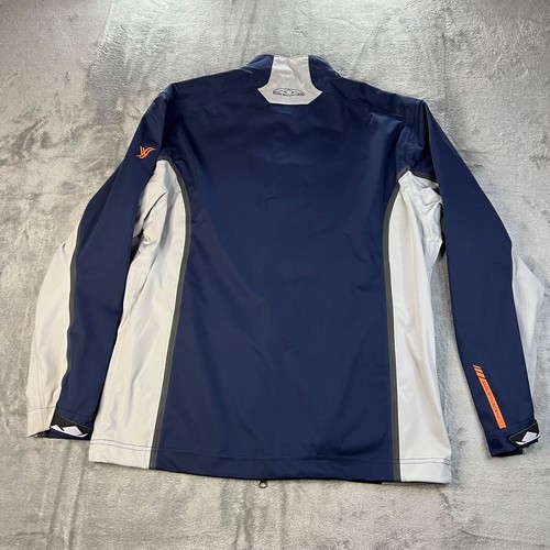 Sun Mountain Rainwear Jacket Mens Medium Blue Orange White Tour Series Full Zip - Picture 2 of 15
