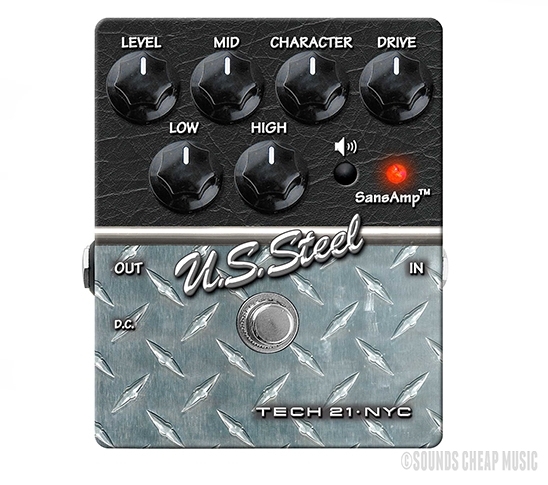 Tech 21 SansAmp U.S. Steel Distortion Pedal - New Free Gift Tech 21 SansAmp U.S. Steel Distortion Pedal - New Free Gift