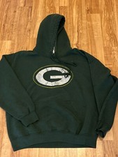 Green Bay Packers Men Size Large Green Hoodie NFL Team Apparel Hooded Sweatshirt