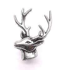 Deer Head Left Facing Nickel Decorative Snap Set 1" 1265-26 Stecksstore