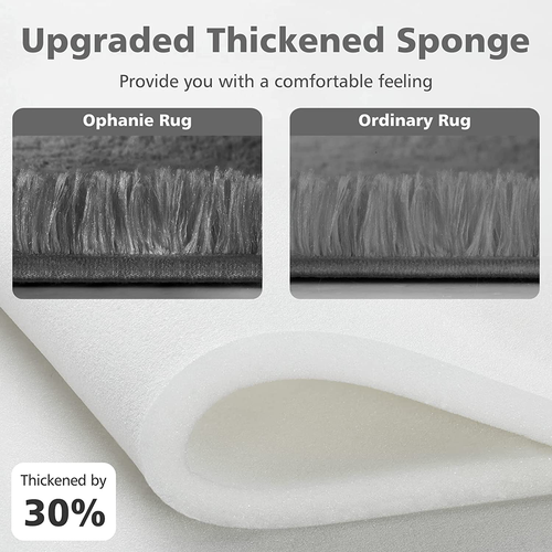 Upgrade 4X6 Rugs for Bedroom, Grey, Fluffy Shaggy Soft Area Rug, Gray Non-Slip I - Picture 3 of 12