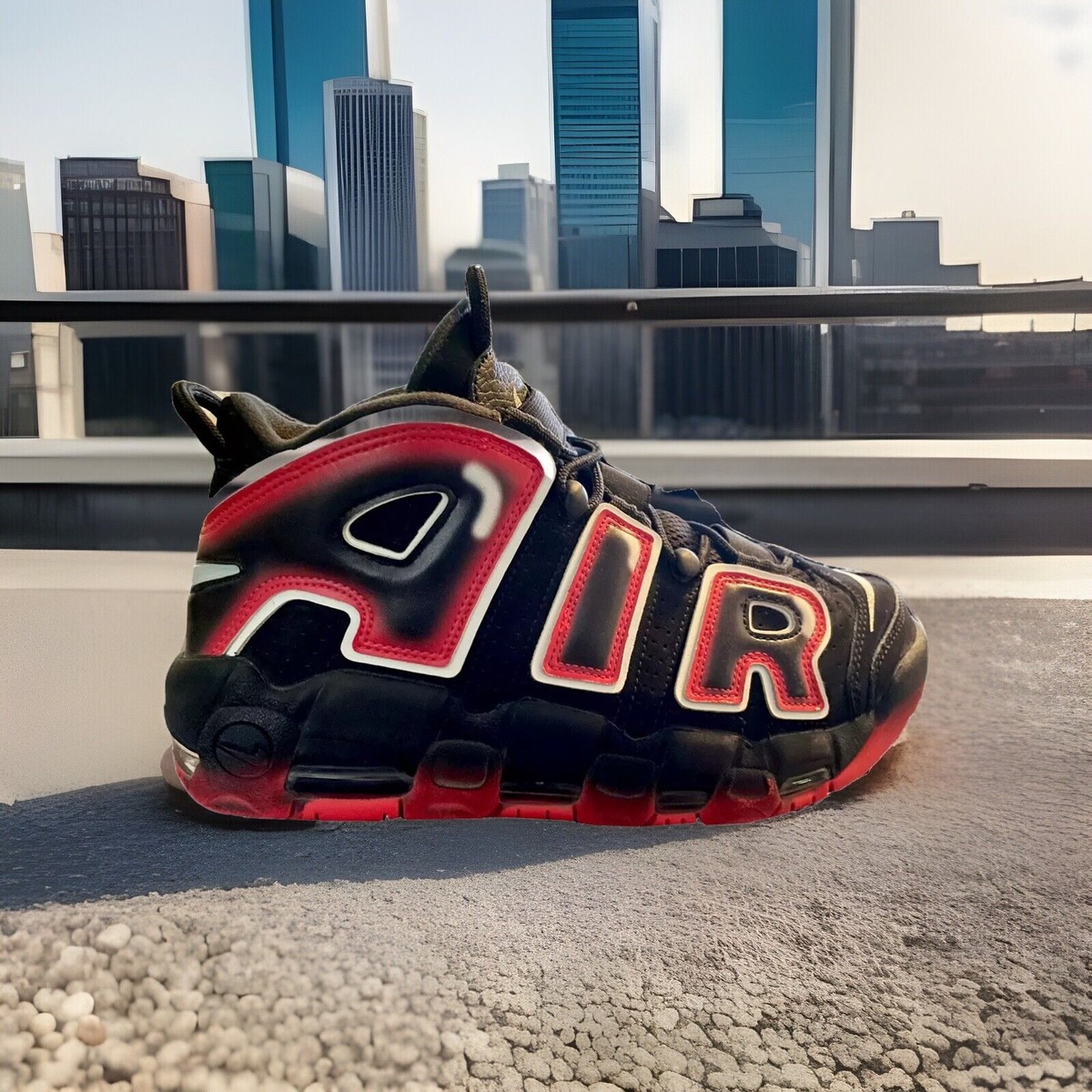NIKE AIR MORE UPTEMPO 96' PIPPEN LASER- CRIMSON/BLACK MENS