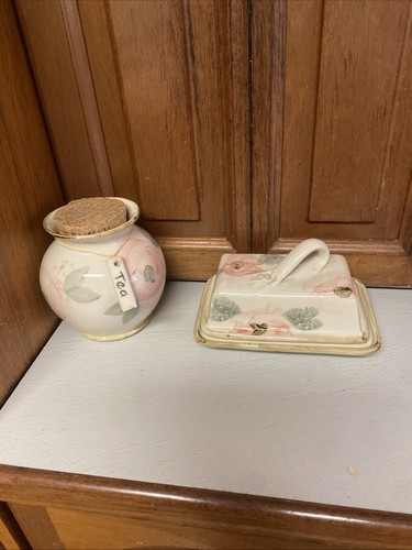Robert Gordon Australian Pottery Orchard Blossom Ceramic Tea Canister And Butter