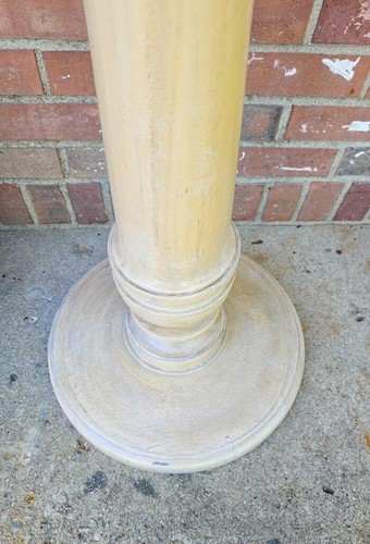 Vintage Oak Plant Fern Stand Pedestal Table Handmade Antique White Washed - Picture 6 of 13