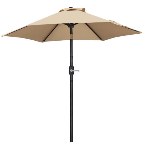 Sombrilla para Jardín 230x240 cm Reclinable con Manivela Protección UV Poliéster - Imagen 2 de 23