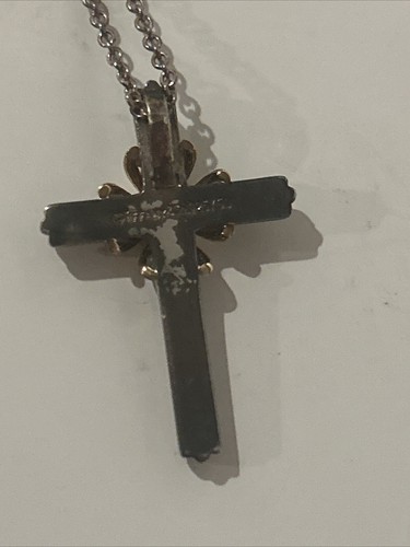 Collana/pendente croce vintage Tiffany & Co. in argento sterling e oro 18 carati - Foto 5 di 13