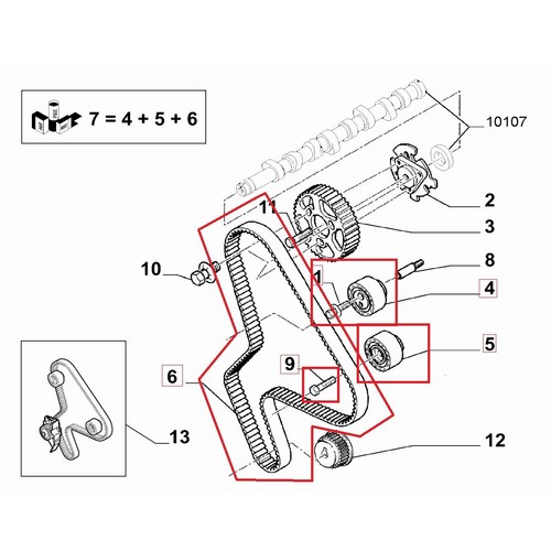 KIT CINGHIA DENTATA FIAT SCUDO - CITROEN - PEUGEOT MARELLI PER 9400829599 - Imagen 2 de 10