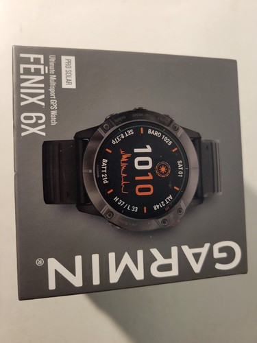 Garmin fēnix 6X - Pro Solar Smartwatch Titanium Carbon 010-02157-20  NEW - Picture 3 of 4