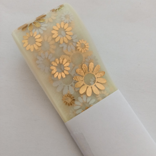 Lovely Golden Organza Flower Ribbon 25mm 2M Decor AUS Free Post 08A - Picture 3 of 3