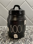 Rae Dunn 2023 Black Boo! Ghost Small Halloween Canister