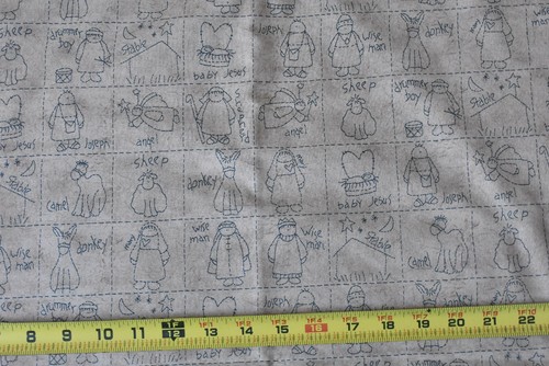 By 1/2 Yd, Black First-Christmas Blocks on Tan Quilt Cotton, SSI, Deyoung, P8299 - Picture 4 of 8
