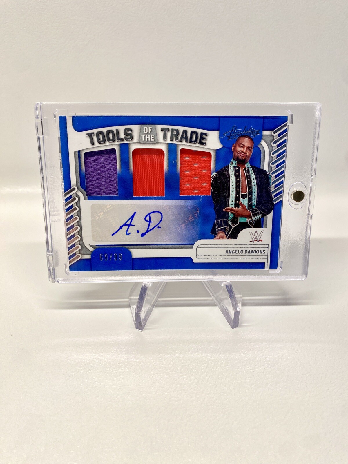2023 Panini Chronicles WWE ANGELO DAWKINS Tools Of The Trade Relic Auto /99
