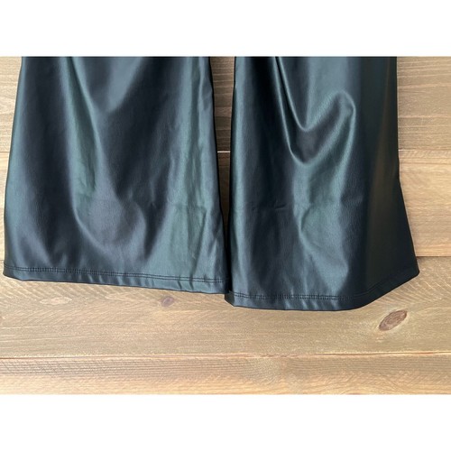 New Derek Heart black faux leather flared leg pants womens size XL - Picture 4 of 8