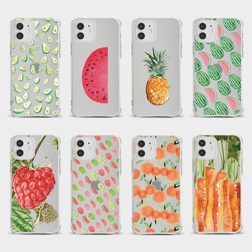 CASE FOR IPHONE 15 14 13 12 11 SE 8 SHOCKPROOF PHONE COVER FRUITS AND VEGGIES - Picture 1 of 34