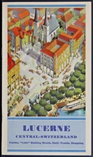Art Deco Travel Brochure - Lucerne Central Switzerland   EPH78