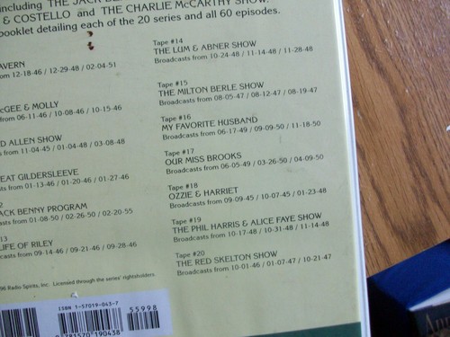 Comedy from the Golden Age of Radio 20 Audio Cassettes 60 Programs 1943-1955 - Picture 5 of 12