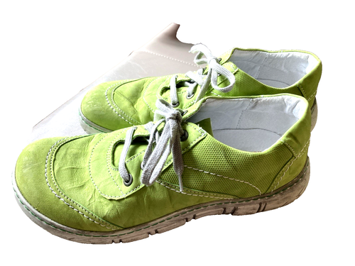 Sneaker, Schnürschuh, 40, Casper, grün, used look, Leder