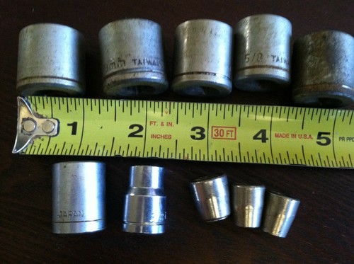 Lote de 10 enchufes: 3/4", 11/16", 5/8", 9/16", 3/8", 3/8", 5/16", 1/4", 19 mm, 17 mm - Imagen 5 de 7