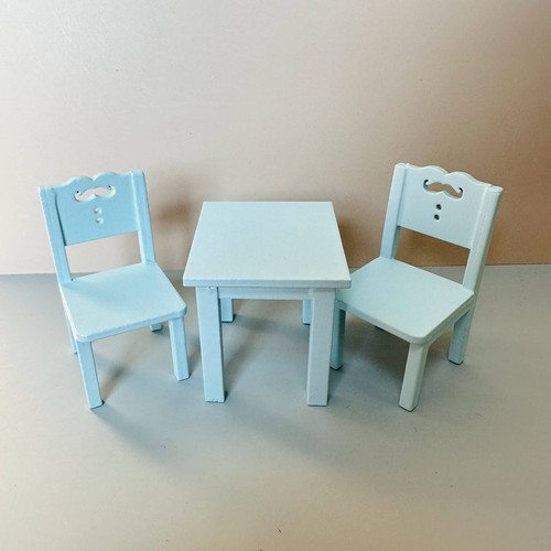 1:12 Dollhouse Miniature, Wooden Kids Table Chair set - Picture 11 of 40