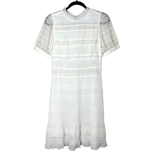 Abito in pizzo manica corta nuovo con etichette Velvet by Graham & Spenser Rochana Georgette taglia S - Foto 1 di 12