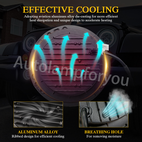 Pair 7 INCH Round Led Headlights Hi/Lo Beam Halo DRL For Ford 1965 -1973 Mustang - Bild 6 von 12