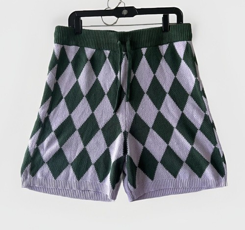Bp. Be Proud Gender Pride Pullover Shorts XSMALL lila grün Argyle Strick Raute - Bild 1 von 11
