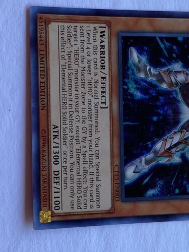 Yugioh - Elemental Hero Solid Soldier - CT15-EN003 - Casi nuevo - 1er - Ultra raro 2015 - Imagen 9 de 11